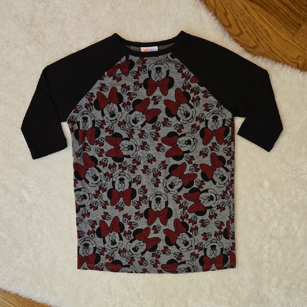 Lularoe Minnie Mouse 3/4 Sleeve Shirt, Girls 10, Great Condition